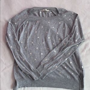 Grey Polka Dot Sweater - large